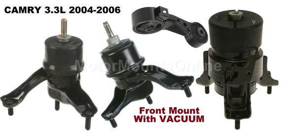 9R3223 4pc Motor Mount fit 3.3L V6 2004 - 2006 Toyota Camry Front Mount VACUUM