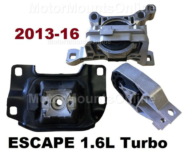 9R1108 3pc Motor Mounts fit SUV 1.6L Turbo 2013 - 2016 Ford Escape Engine Trans