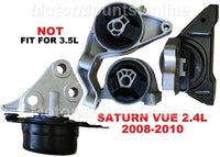 9R3155 4pc Motor Mount fit SUV 2008 - 2010 Saturn Vue 2.4L Engine AUTO Trans