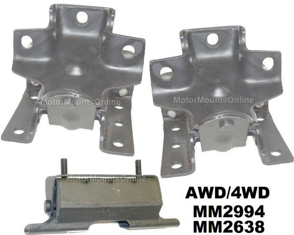 8MB294A3pc Motor Mounts fit 4WD 1999 - 2006 4.3L Chevy Silverado 1500 07 Classic