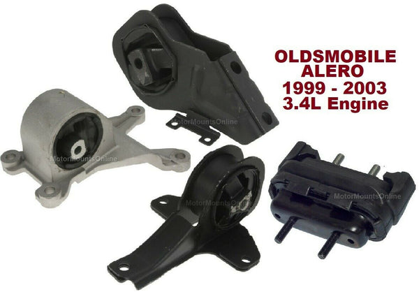 8MB223 4pcMotor Mounts fit 3.4L engine 1999 - 2003 Oldsmobile ALERO Transmission