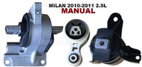 9R3147M 3pc Motor Mounts fit AWD FWD 2.5L 2010 2011 Mercury Milan MANUAL Trans