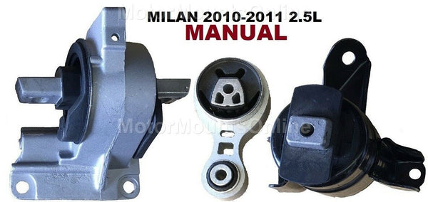 9R3147M 3pc Motor Mounts fit AWD FWD 2.5L 2010 2011 Mercury Milan MANUAL Trans