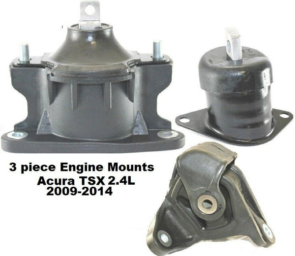 9M1511E 3pc Engine Mounts fit AUTO 2.4L Acura TSX 2009 2010 11 - 14 Motor Mounts