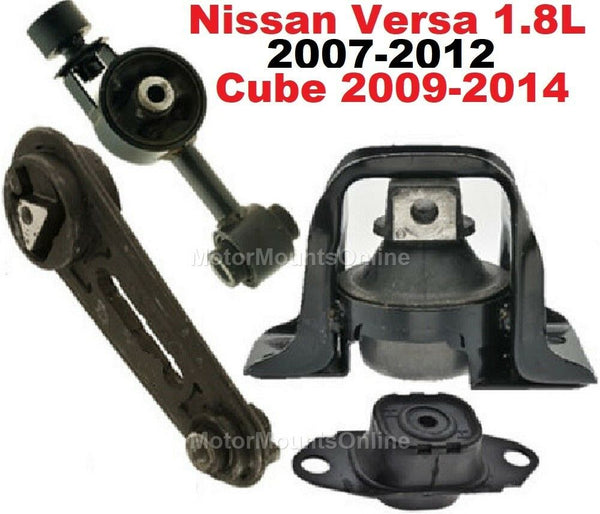 9R1302 4pc Motor Mounts fit A/T M/T 1.8L 2007 - 2012 Nissan Versa 2009 - 14 CUBE