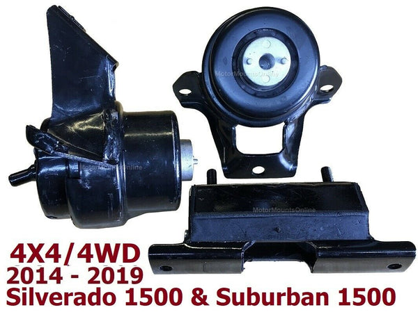 9L1102HA 3pc Motor Mounts fit AWD Truck 5.3L 6.2L 2014 - 18 CHEVY Silverado 1500