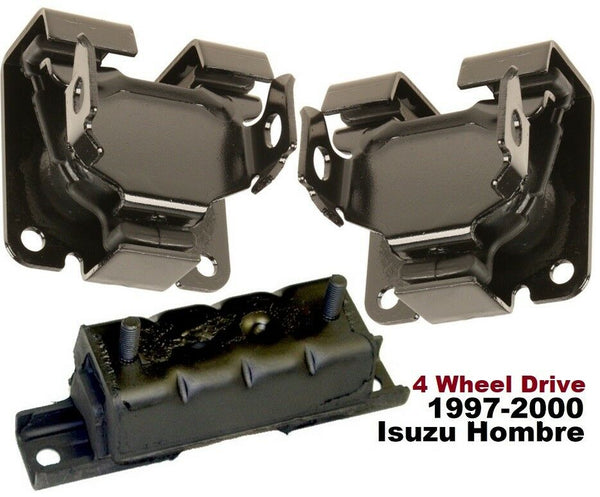 9R1805A 3pc Motor Mounts fit 1997 - 00 4WD 4.3L Isuzu Hombre Engine Trans Mounts