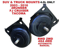 9L0237 2pcEngine Mounts fit 4.0L 03 -14 Toyota FJ CRUISER 4Runner Tacoma 4x4 RWD