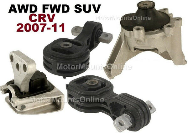 9R3504 4pc Motor Mounts fit FWD AWD 2007 - 2011 Honda CRV Engine A/T Trans Mount