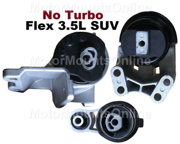 9M1192 3pc Motor Mounts fit 2009 - 2012 Ford Flex 3.5L NO TURBO FWD AWD Trans