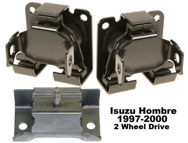 9R1805 3pc Motor Mounts fit 1997 - 00 RWD 4.3L Isuzu Hombre Engine Trans Mounts