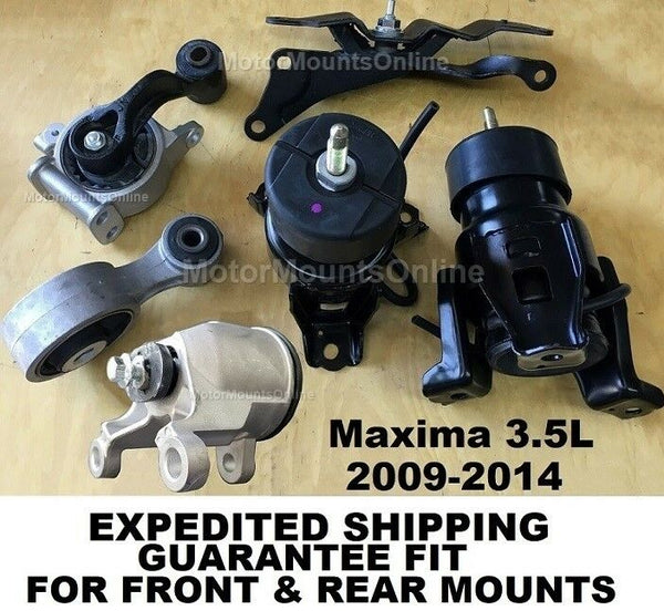 9L1316 6pc Motor Mounts fit 3.5L 2009 - 2014 Nissan Maxima Engine Trans Mounts