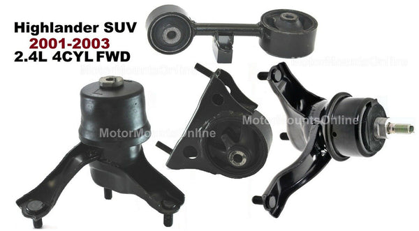 9M1226 4pc Motor Mounts fit 2.4L 2001 - 2003 FWD AUTO Manual Toyota Highlander