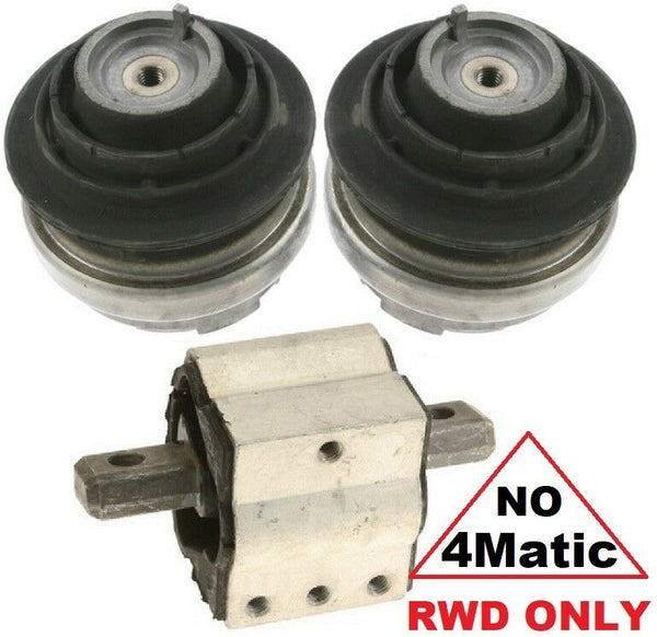 9R1495 3pc Motor Mounts fit RWD 2001 2002 2003 2004 2005 Mercedes-Benz C320