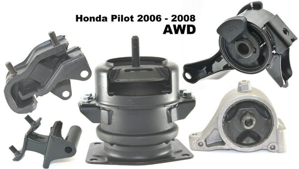 9M1514 5pc Motor Mounts fit 2006 07 2008 Honda Pilot AWD 4x4 Engine Trans Mounts